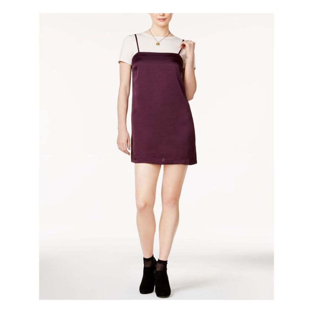 KENSIE Womens Purple Short Sleeve Above The Knee Shift Dress Size: XL